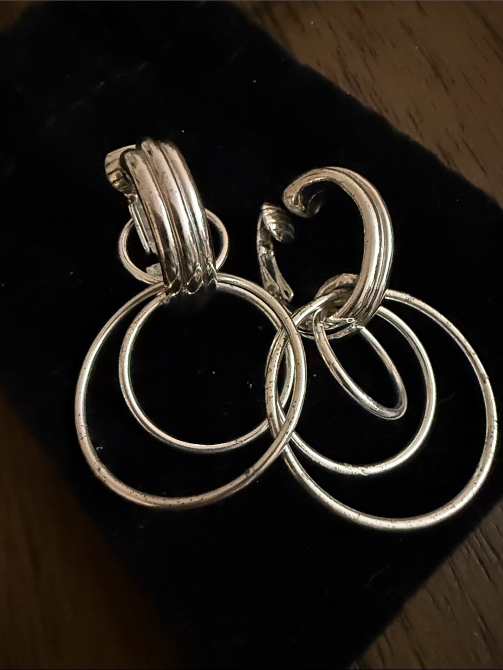 Silver Tone Multi-Hoop Drop Earrings - Women Jewelry